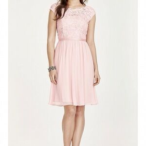 David’s Bridal Elegant Pink Lace Prom or Bridesmaid’s Dress